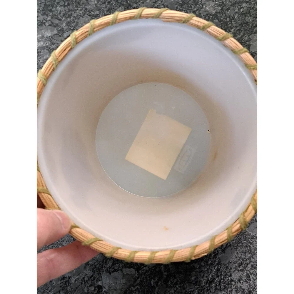 IKEA Riskorn Planter Flower Pot Woven Natural Fiber Plastic Liner